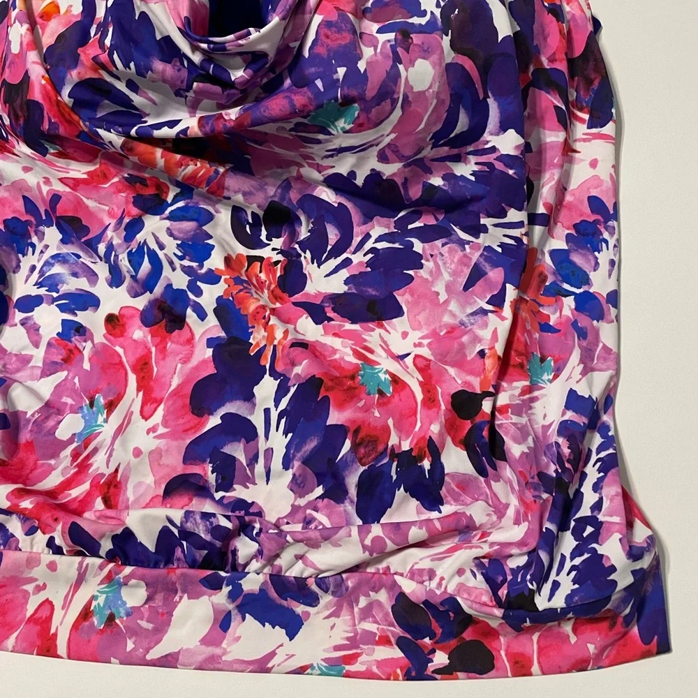 Swimsuits For All Women's Drape Cowl Plus Size Bra Underwire Tankini Top 44DDD